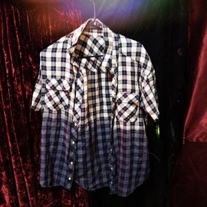 Dip-Dyed//Tie-Dye Unisex Cutoff Button-Up